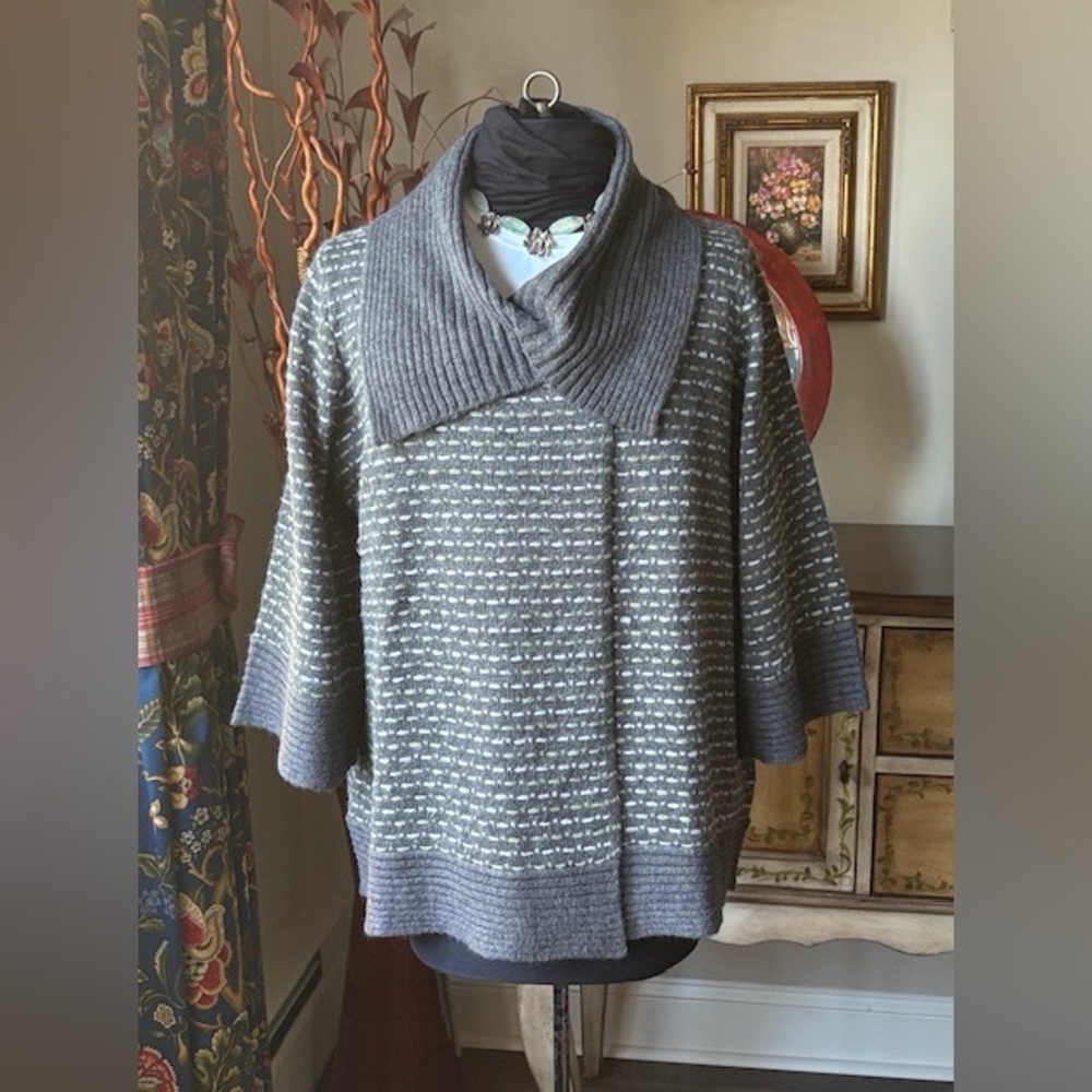NWT! Valerie Bertinelli Multi-Color Patterned Sweater Jacket | 2X
